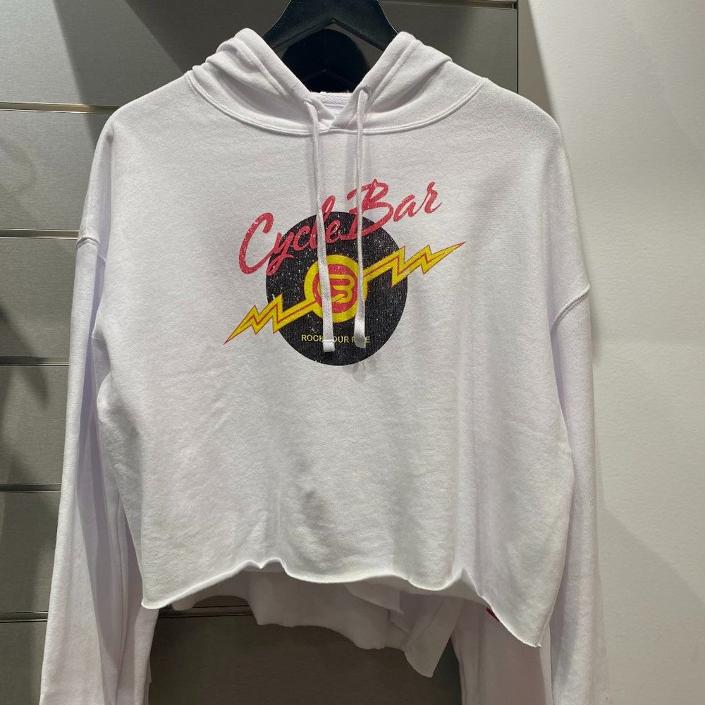 White Cropped Hoodie